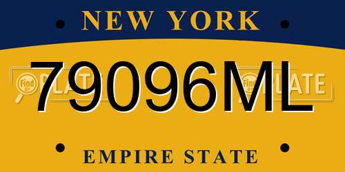 79096ML New York License Plate