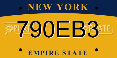 790EB3 New York License Plate