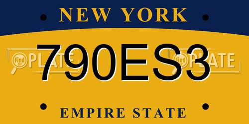 790ES3 New York License Plate