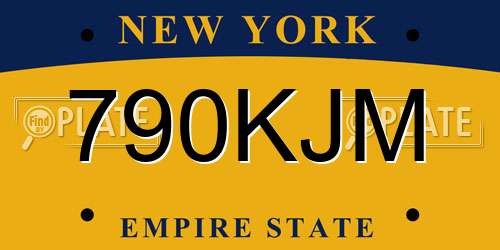 790KJM New York License Plate