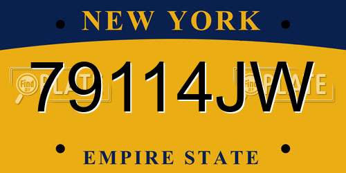 79114JW New York License Plate