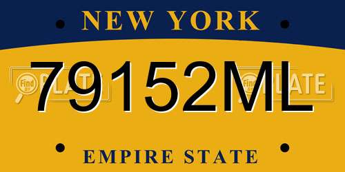 79152ML New York License Plate