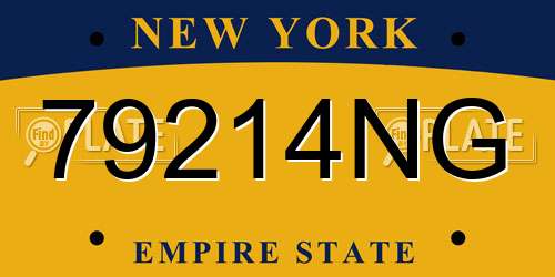 79214NG New York License Plate
