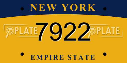 7922 New York License Plate