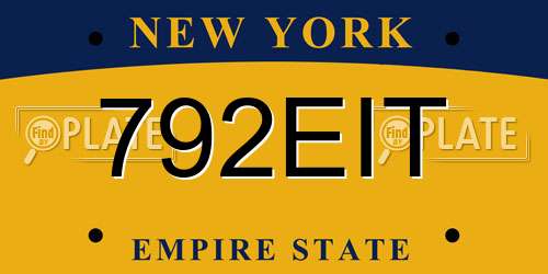 792EIT New York License Plate