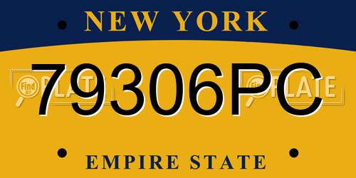 79306PC New York License Plate
