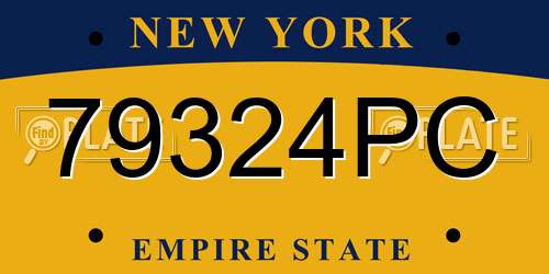 79324PC New York License Plate