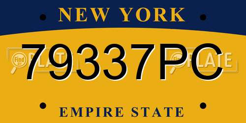 79337PC New York License Plate