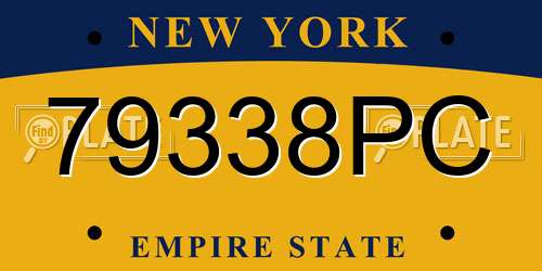 79338PC New York License Plate