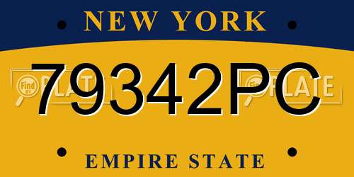 79342PC New York License Plate