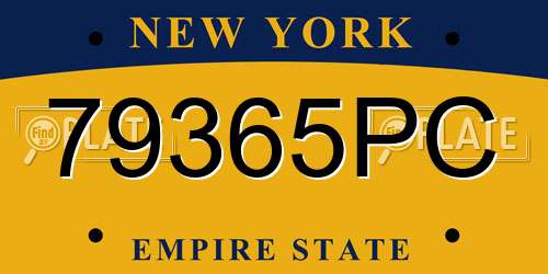 79365PC New York License Plate