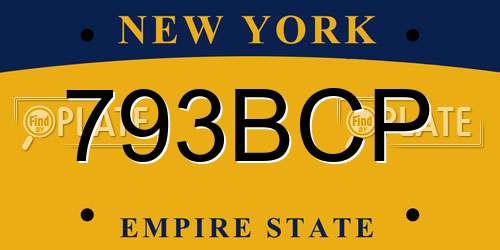 793BCP New York License Plate