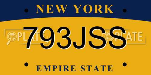 793JSS New York License Plate