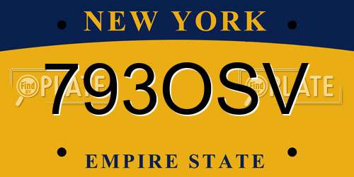 793OSV New York License Plate
