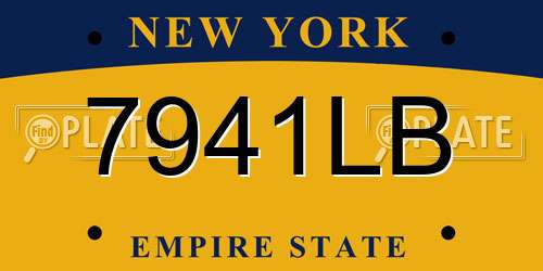 7941LB New York License Plate