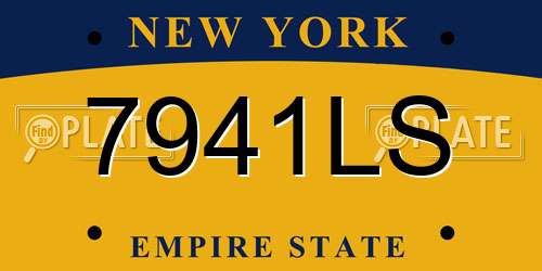 7941LS New York License Plate