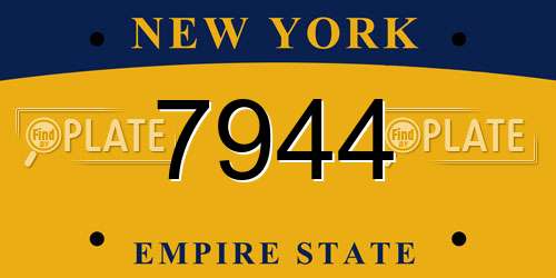 7944 New York License Plate
