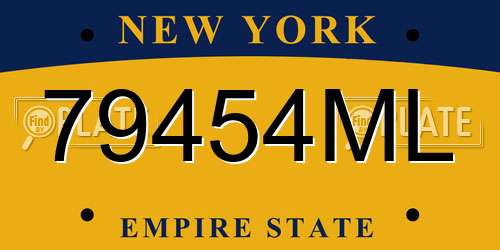79454ML New York License Plate