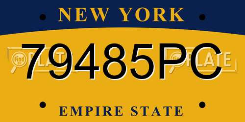 79485PC New York License Plate
