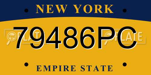 79486PC New York License Plate