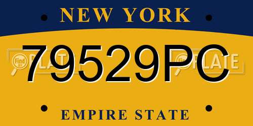 79529PC New York License Plate