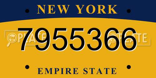 7955366 New York License Plate