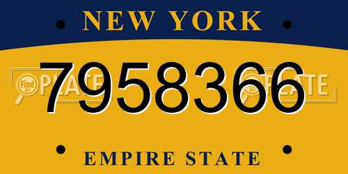 7958366 New York License Plate