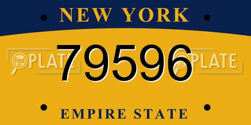 79596 New York License Plate