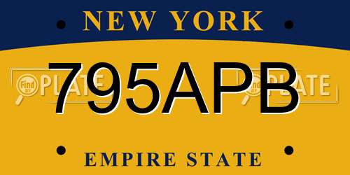 795APB New York License Plate