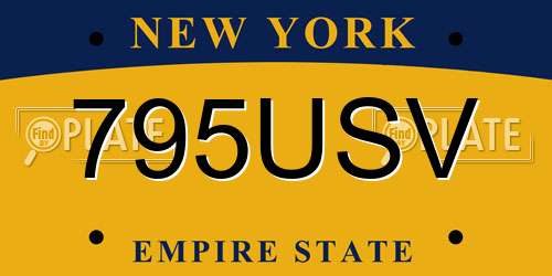 795USV New York License Plate