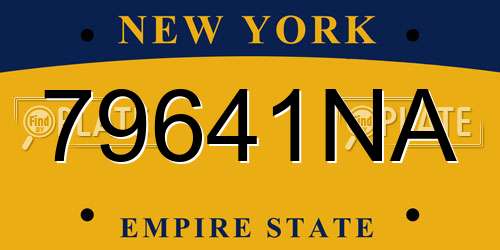 79641NA New York License Plate