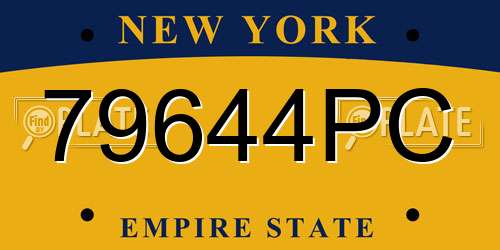 79644PC New York License Plate