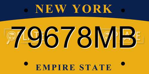 79678MB New York License Plate