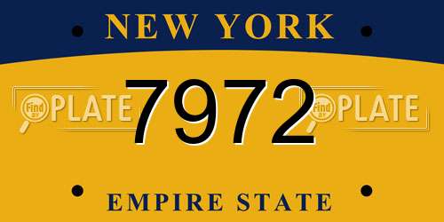 7972 New York License Plate