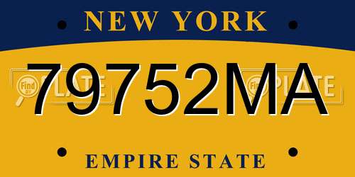 79752MA New York License Plate