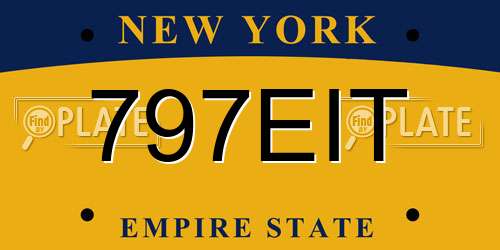 797EIT New York License Plate