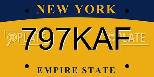 797KAF New York License Plate