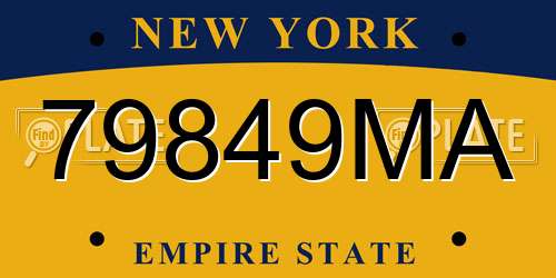 79849MA New York License Plate
