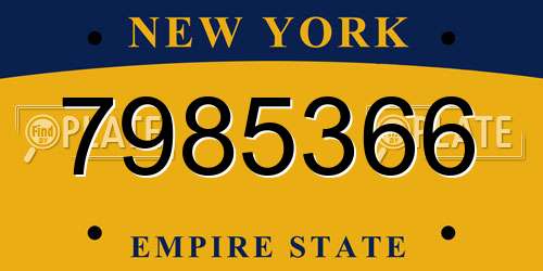7985366 New York License Plate