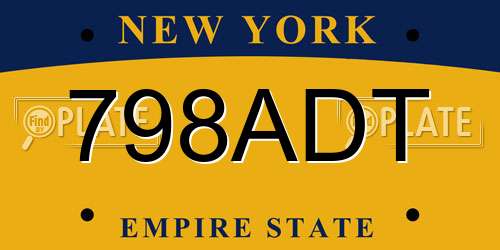 798ADT New York License Plate