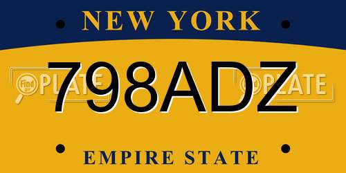 798ADZ New York License Plate