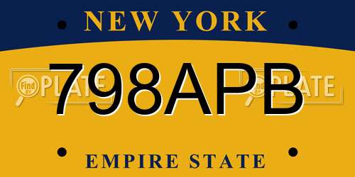 798APB New York License Plate