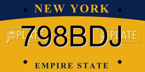 798BDJ New York License Plate