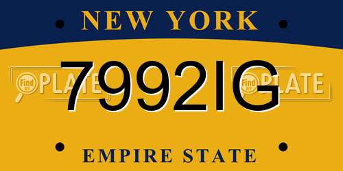 7992IG New York License Plate