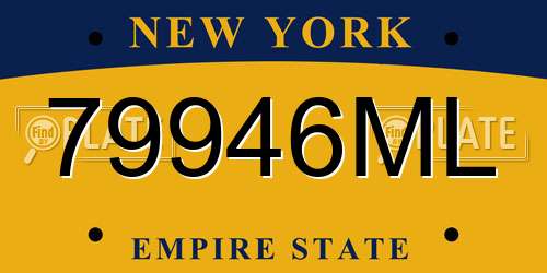 79946ML New York License Plate
