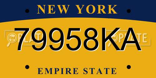79958KA New York License Plate