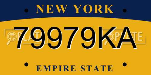79979KA New York License Plate