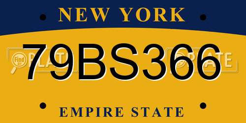 79BS366 New York License Plate