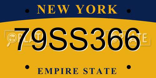 79SS366 New York License Plate