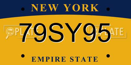 79SY95 New York License Plate